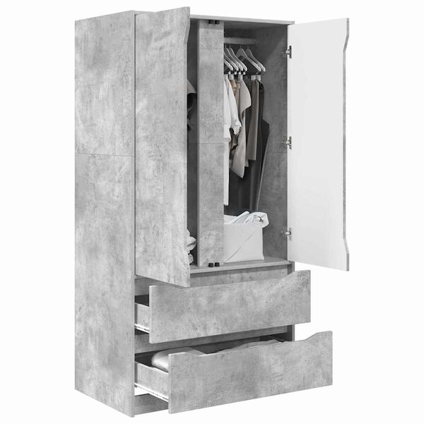 vidaXL Cabinet fi&oacute;kkal Beton Sz&uuml;rke 79,5 x 49 x 156 cm M&eacute;rn&ouml;ki fa