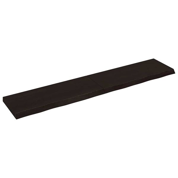 vidaXL sötétbarna kezelt tömör tölgyfa fali polc 200 x 40 x (2-6) cm