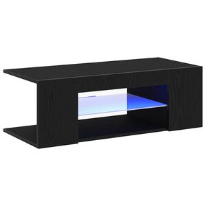 vidaXL TV szekr&eacute;ny 90 x 39 x 30 cm Fekete t&ouml;lgy Szerelt Fa