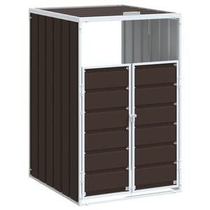 vidaXL barna ac&eacute;l kerekes szemetes t&aacute;rol&oacute; 1 szemeteskuk&aacute;hoz 72 x 81 x 115 cm