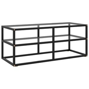 vidaXL fekete TV-szekr&eacute;ny edzett &uuml;veggel 100 x 40 x 40 cm