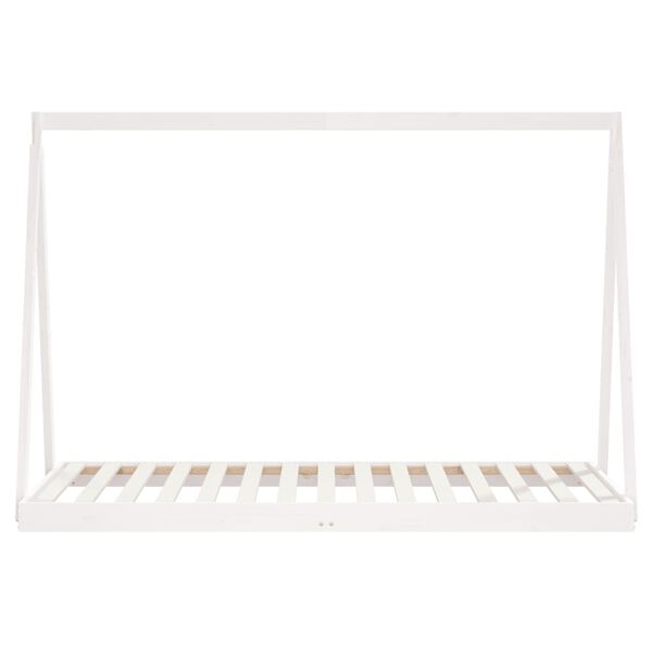 vidaXL feh&eacute;r t&ouml;m&ouml;r fenyőfa gyerek&aacute;gykeret 90x190 cm