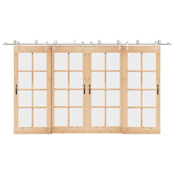 vidaXL ezüstszínű rozsdamentes acél tolóajtó fémszerelék készlet 400cm