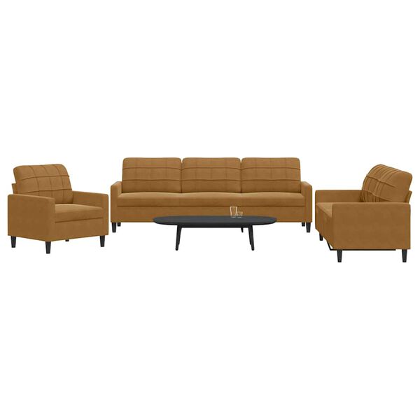 vidaXL 3 r&eacute;szes barna b&aacute;rsony &uuml;lőgarnit&uacute;ra p&aacute;rn&aacute;kkal