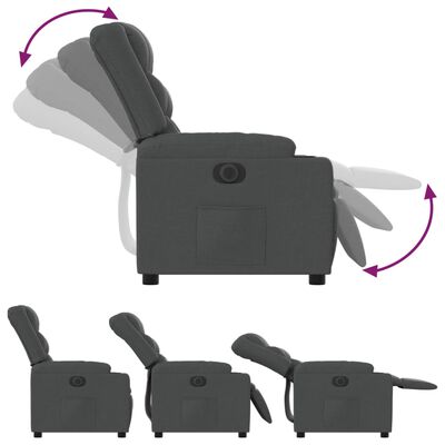 vidaXL sötétszürke szövet elektromos dönthető fotel