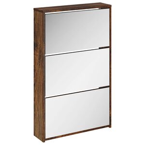 vidaXL f&uuml;st&ouml;s t&ouml;lgy 3 szintes cipőszekr&eacute;ny t&uuml;k&ouml;rrel 63 x 17 x 102,5 cm