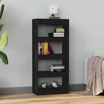 vidaXL fekete szerelt fa könyvszekrény/térelválasztó 60 x 30 x 135 cm