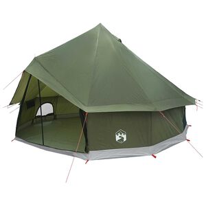 vidaXL Tipi s&aacute;tor 6 szem&eacute;lyes Olajz&ouml;ld Poli&eacute;szter &eacute;s ac&eacute;l