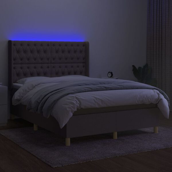 vidaXL t&oacute;psz&iacute;nű sz&ouml;vet rug&oacute;s &eacute;s LED-es &aacute;gy matraccal 140x190cm