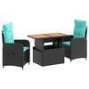 vidaXL K&uuml;lt&eacute;ri &eacute;tkező szett 3 pcs polirattan