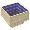 vidaXL sonoma t&ouml;lgy sz&iacute;nű szerelt fa kisasztal LED-del 40 x 40 x 30 cm