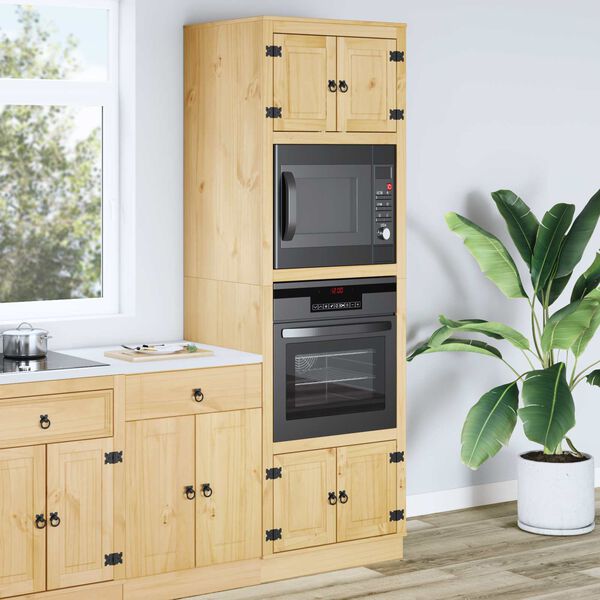 vidaXL Cabinet ajt&oacute;val SKI M&eacute;zes Barna 66 x 58 x 207 cm T&ouml;m&ouml;r fenyőfa