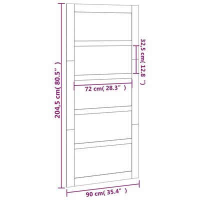 vidaXL fehér tömör fenyőfa istálló stílusú ajtó 90x1,8x204,5 cm