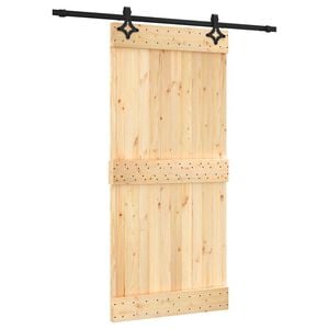 vidaXL Cs&uacute;sz&oacute; ajt&oacute; 95 x 210 cm Szil&aacute;rd Fenyőfa (Nem Kezelt)
