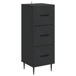 vidaXL Fi&oacute;kos szekr&eacute;ny Fekete 33 x 34,5 x 89,5 cm Szerelt Fa
