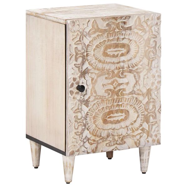 vidaXL F&uuml;rdőszoba Sz&eacute;k&eacute;ny Feh&eacute;r 38 x 33,5 x 58 cm T&ouml;m&ouml;r Mang&oacute;f&aacute;t