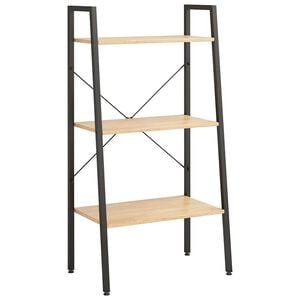 vidaXL 3 szintes vil&aacute;gosbarna &eacute;s fekete &aacute;ll&oacute;polc 56 x 35 x 108 cm