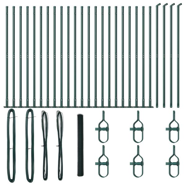 vidaXL Ker&iacute;t&eacute;soszlop Z&ouml;ld 50 x 1,5 m (25 mm r&aacute;cs) Ac&eacute;l &eacute;s PVC