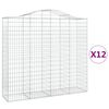 vidaXL 12 db íves horganyzott vas gabion kosár 200x50x180/200 cm