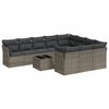 vidaXL 11 r&eacute;szes sz&uuml;rke polyrattan kerti &uuml;lőgarnit&uacute;ra p&aacute;rn&aacute;kkal