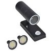 vidaXL LED Fal L&aacute;mpa Rozsdamentes Ac&eacute;l Henger Alak&uacute; Fekete &Eacute;rz&eacute;kelő