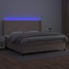 vidaXL cappuccino sz&iacute;nű műbőr rug&oacute;s &aacute;gy matraccal &eacute;s LED-del 200x200cm