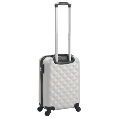 vidaXL fényes ezüstszínű keményfalú ABS gurulós bőrönd