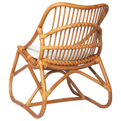 vidaXL barna vászon és rattan szék