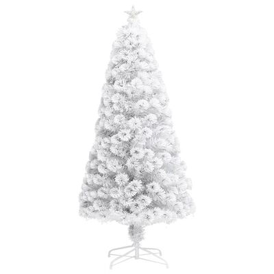 vidaXL fehér száloptikás megvilágított műkarácsonyfa 120 cm