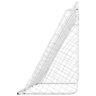 vidaXL fehér acél focikapu hálóval 366 x 122 x 182 cm
