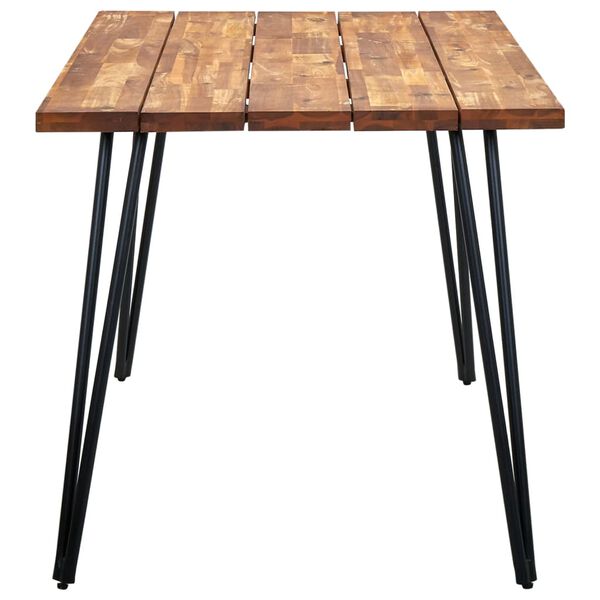 vidaXL t&ouml;m&ouml;r ak&aacute;cfa kerti asztal hajtű l&aacute;bakkal 160 x 80 x 75 cm