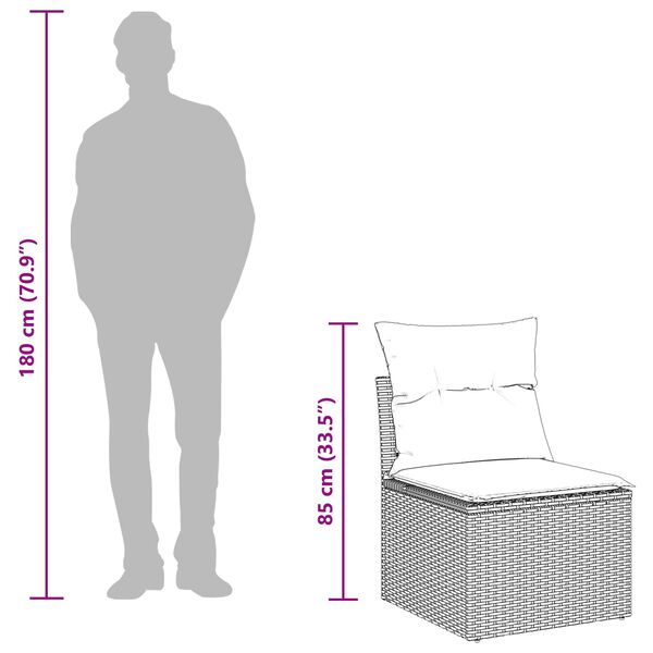 vidaXL Kerti Kanap&eacute; Szett p&aacute;rn&aacute;val 5 pcs Fekete Poli rattan