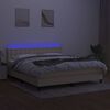 vidaXL kr&eacute;msz&iacute;nű sz&ouml;vet rug&oacute;s &eacute;s LED-es &aacute;gy matraccal 160x200 cm