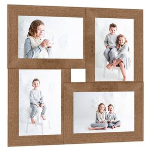 vidaXL vil&aacute;gosbarna MDF f&eacute;nyk&eacute;pkeretszett 4 db 10 x 15 cm-es k&eacute;phez
