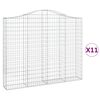 vidaXL 11 db íves horganyzott vas gabion kosár 200x30x160/180 cm