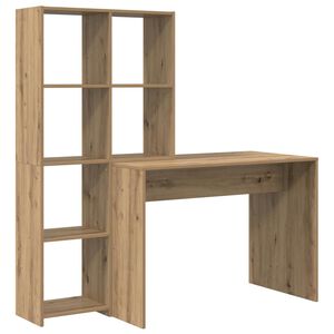 vidaXL Asztal polcokkal Artisan t&ouml;lgy 138,5 x 55 x 143 cm Faanyag