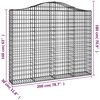 vidaXL 10 db íves horganyzott vas gabion kosár 200x30x160/180 cm