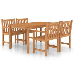 vidaXL 5 r&eacute;szes t&ouml;m&ouml;r t&iacute;kfa kerti &eacute;tkezőgarnit&uacute;ra 150 x 90 cm