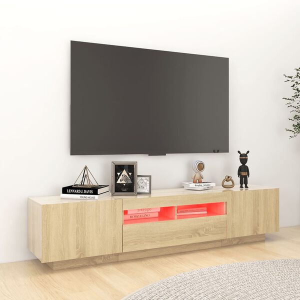 vidaXL sonoma tölgy színű TV-szekrény LED-lámpákkal 180 x 35 x 40 cm