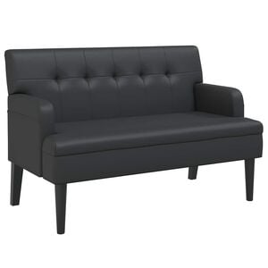 vidaXL fekete műbőr pad h&aacute;tt&aacute;ml&aacute;val 112 x 65,5 x 75 cm