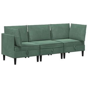vidaXL Nappali b&uacute;tor szett p&aacute;rn&aacute;val 3 pcs Tengeri Z&ouml;ld B&aacute;rsony