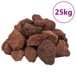 vidaXL piros vulkanikus kőzetek 5-8 cm 25 kg