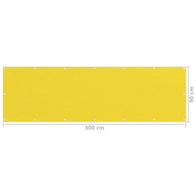 vidaXL sárga HDPE erkélytakaró 90 x 300 cm