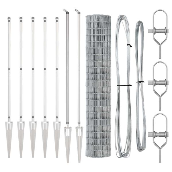 vidaXL Ker&iacute;t&eacute;s oszlopokkal Ez&uuml;st 1,6 x 10 m Ac&eacute;l