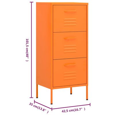 vidaXL narancssárga acél tárolószekrény 42,5x35x101,5 cm