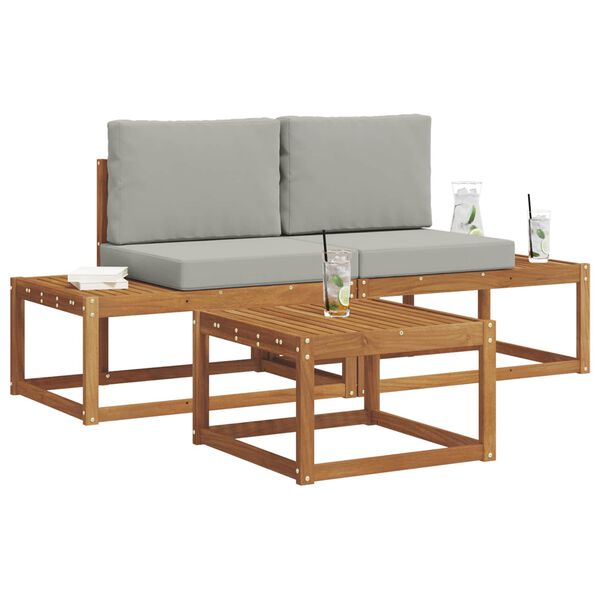 vidaXL K&uuml;lt&eacute;ri kanap&eacute; szett p&aacute;rn&aacute;val 3 pcs Term&eacute;szetes