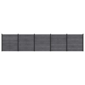vidaXL Ker&iacute;t&eacute;s K&eacute;szlet 5 db 872 x 186 cm WPC &eacute;s Alum&iacute;nium Sz&uuml;rke