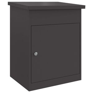 vidaXL Csomagz&aacute;r&oacute; doboz t&aacute;rol&oacute;val z&aacute;rral Fekete 47.5 x 38 x 59 cm Ac&eacute;l