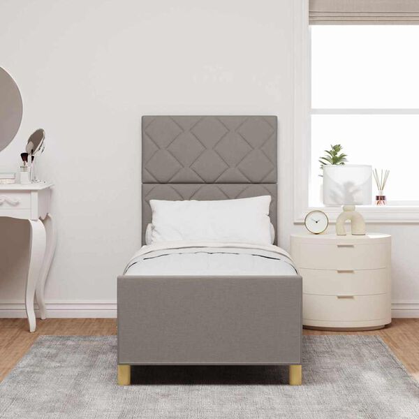 vidaXL Ágykeret fejtámlával Tópszínű 80 x 200 cm szövet