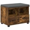 vidaXL Előt&eacute;r pad F&uuml;st&ouml;lt T&ouml;lgy 60 x 38 x 46 cm Műanyag Fa &eacute;s Sz&ouml;vet